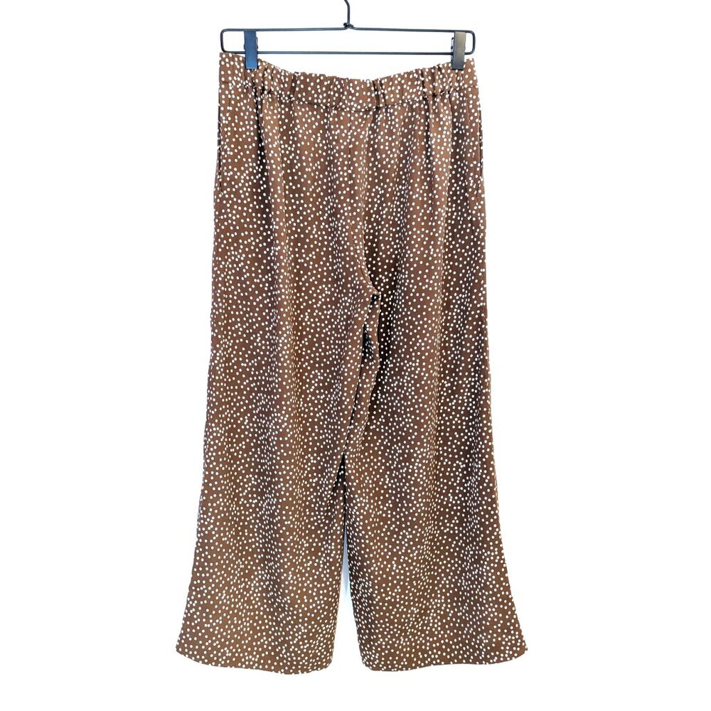 NWT J. Jill | Brown Polka Dot Wearever Easy-Care Woven Wide-Leg Crops | Size XS - Picture 9 of 13